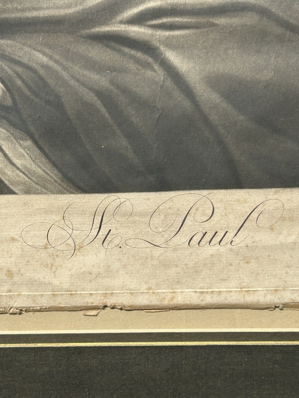 Antique 18th Century Van Dyck Pinx Religious Christian Portrait Print of St Paul