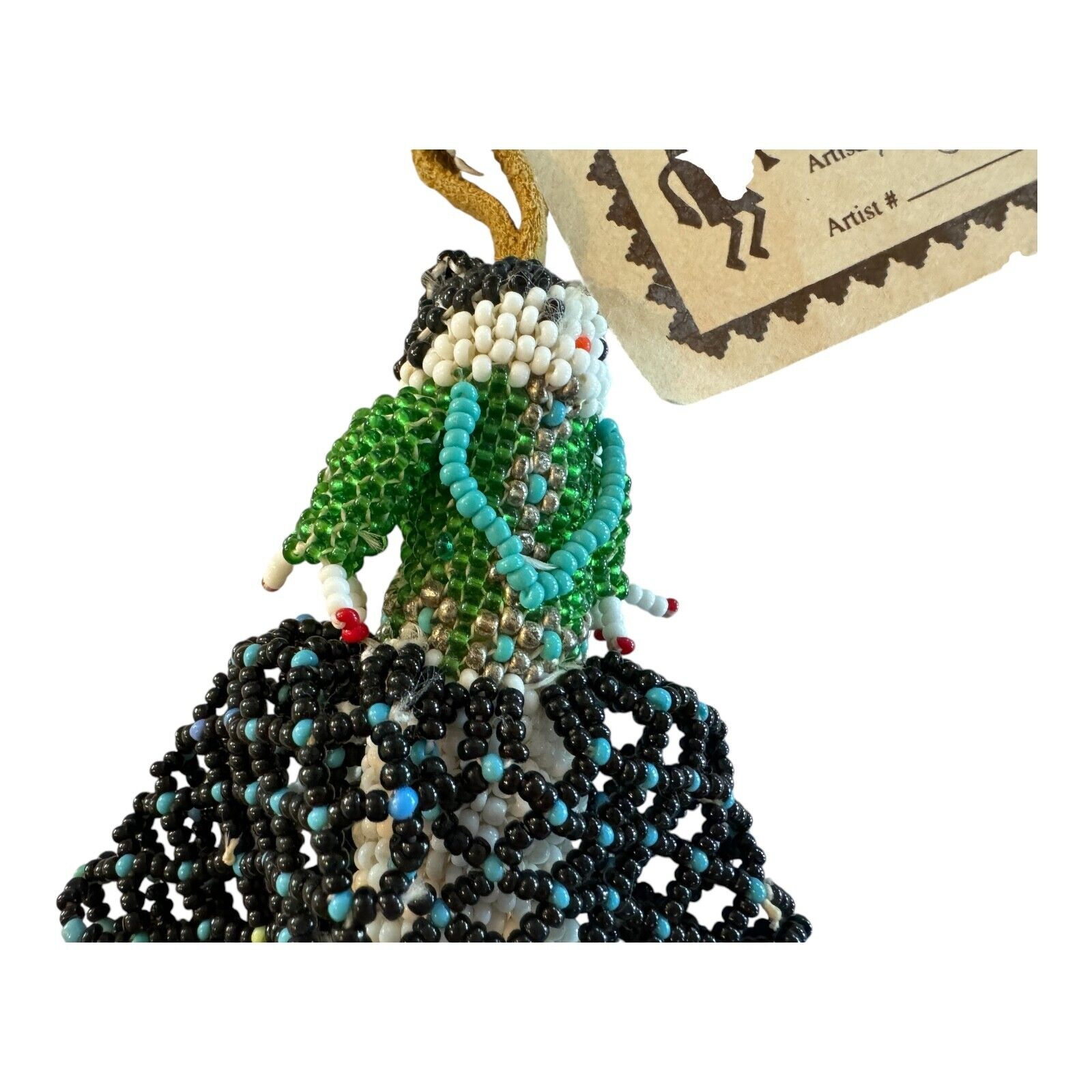Vintage Zuni Native American Beaded Doll Ornament