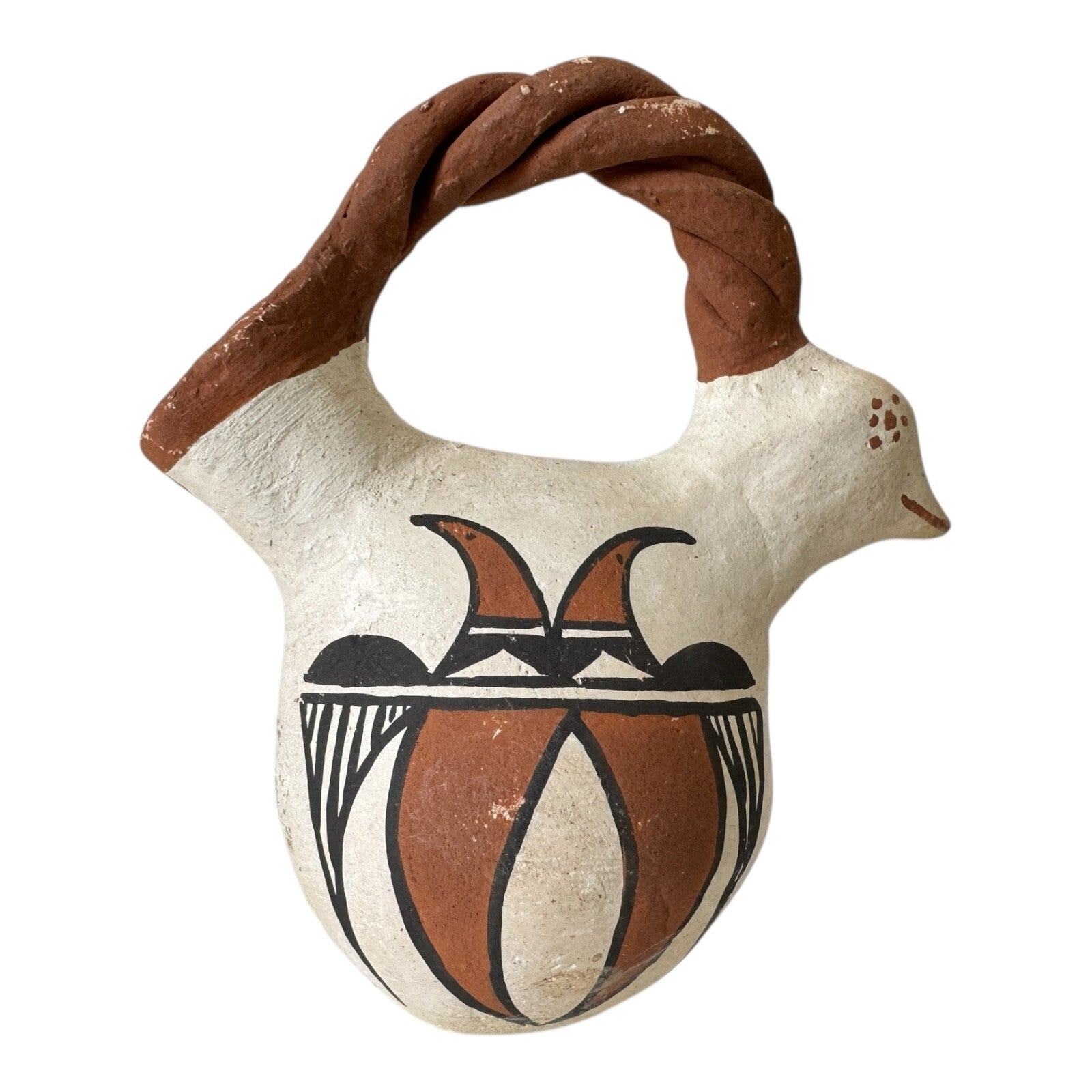 Vintage Native American Acoma Pueblo Pottery Bird Effigy Pot (Signed, Toribio)