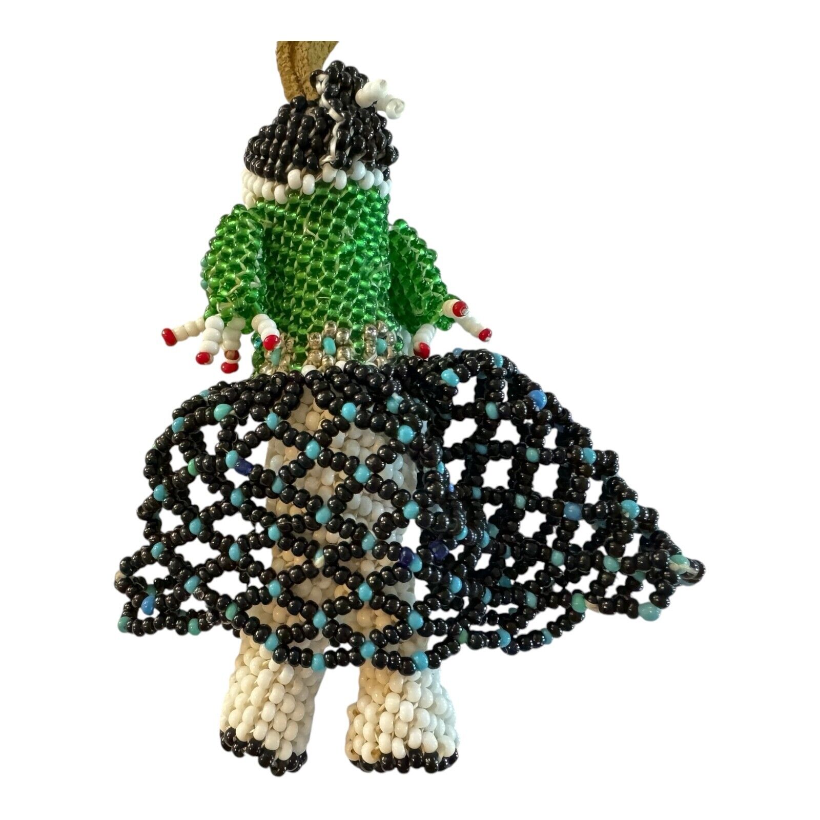 Vintage Zuni Native American Beaded Doll Ornament