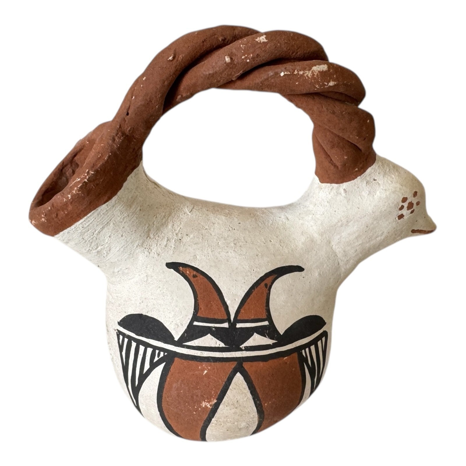 Vintage Native American Acoma Pueblo Pottery Bird Effigy Pot (Signed, Toribio)