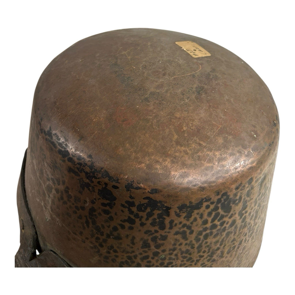 Antique Heavy French Copper Cooking Pot with Wood Handle