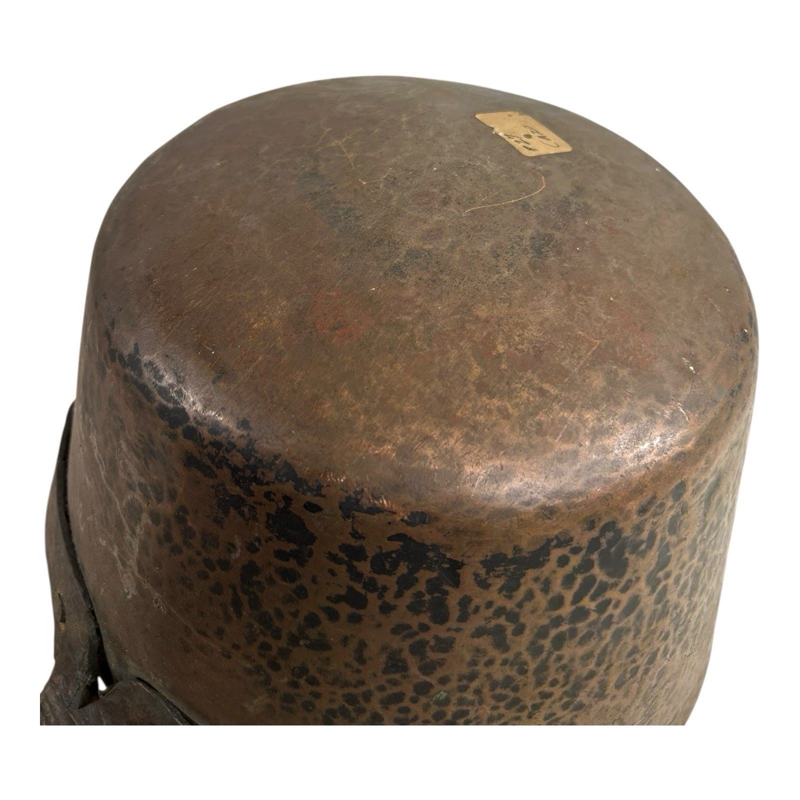 Antique Heavy French Copper Cooking Pot with Wood Handle