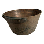Antique Heavy French Copper Cooking Pot with Wood Handle