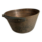 Antique Heavy French Copper Cooking Pot with Wood Handle