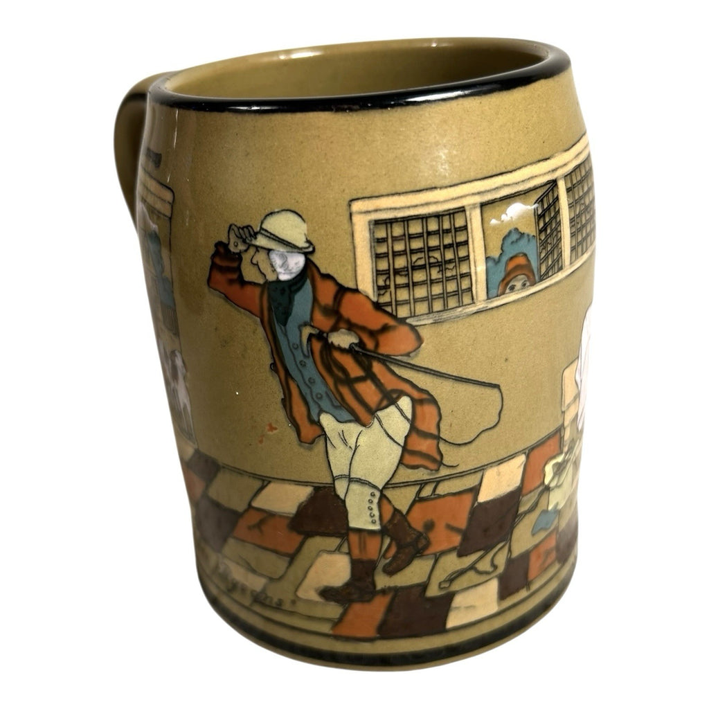 Antique Buffalo Pottery Mug Beer Stein Fallowfield Hunt At the Three Pigeons