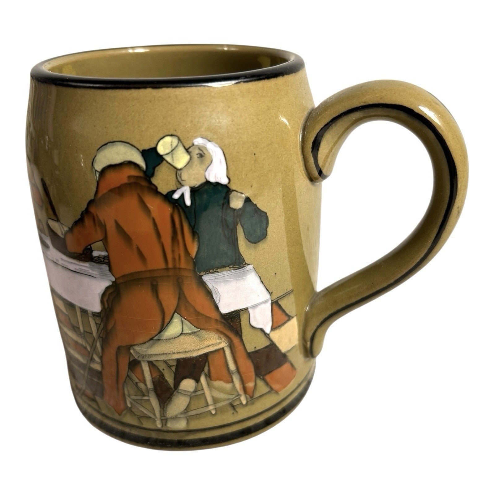 Antique Buffalo Pottery Mug Beer Stein Fallowfield Hunt At the Three Pigeons