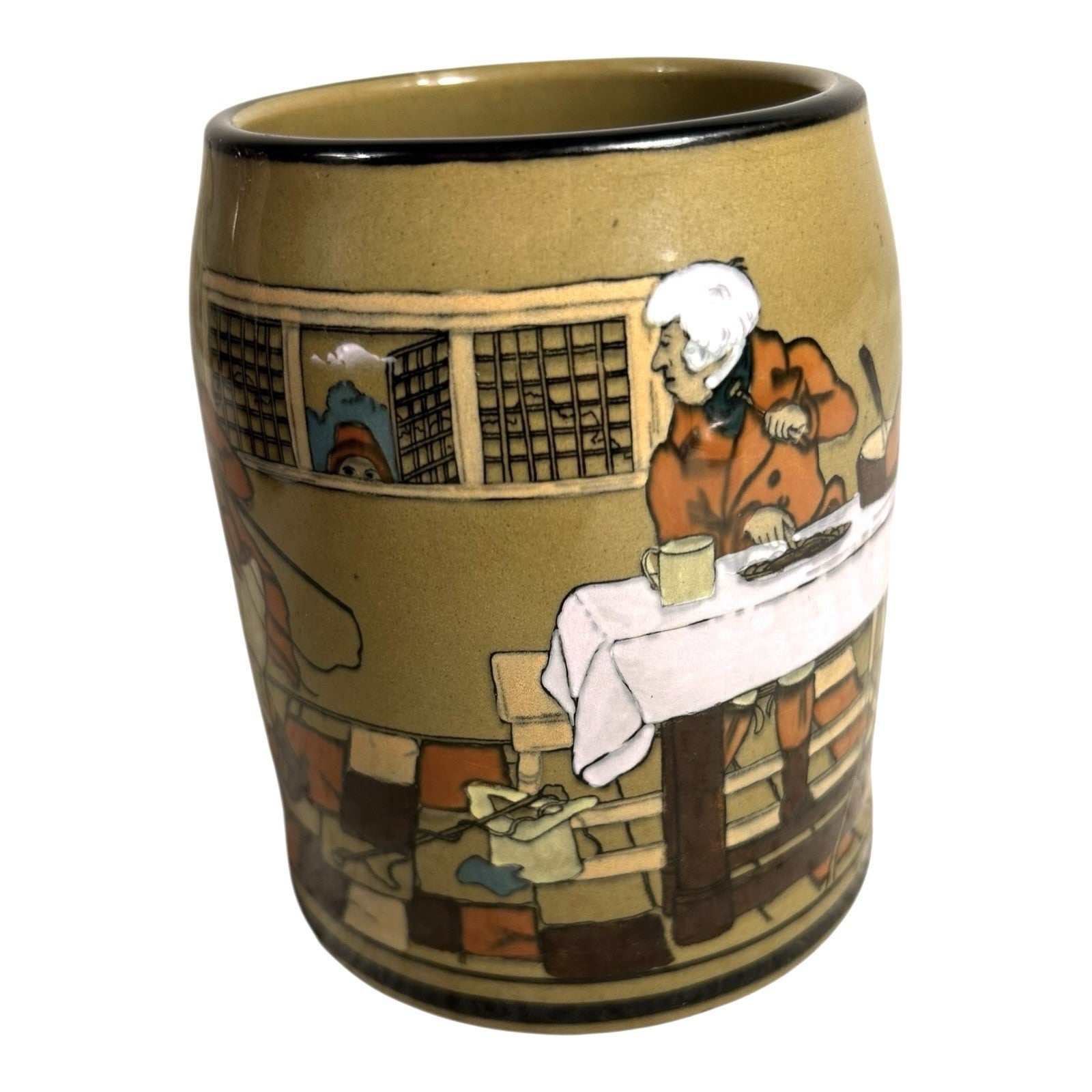 Antique Buffalo Pottery Mug Beer Stein Fallowfield Hunt At the Three Pigeons