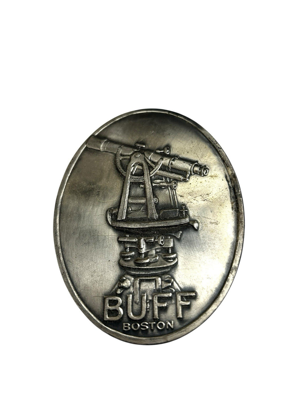 Antique Buff Boston Transit Telescope Emblem