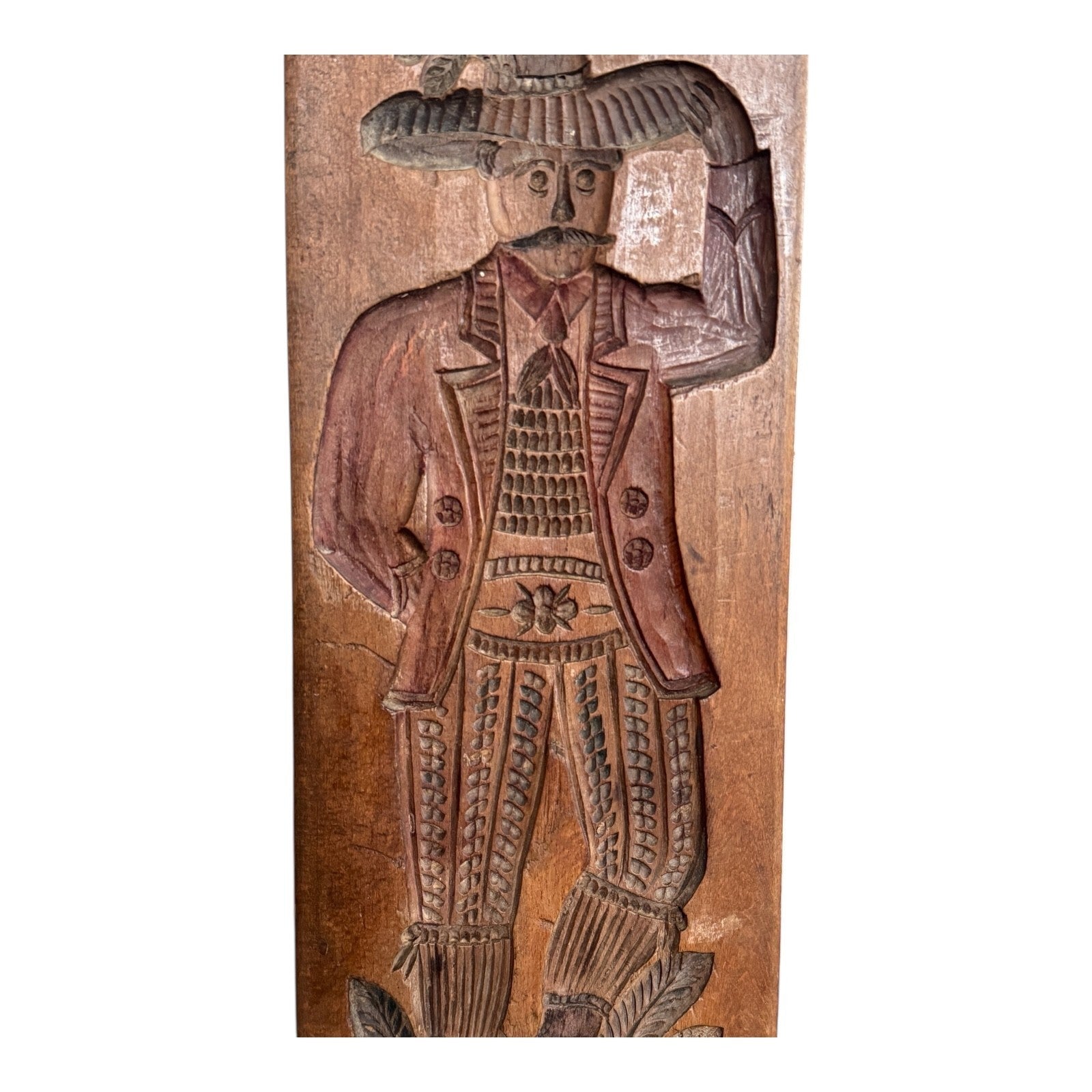 Antique Large Springerle Speculaas Double Sided Man & Woman Folk Art Cookie Mold