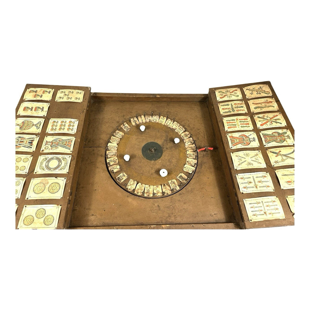 Antique Spinning Wheel Tarot Card Reading Set with Wood Case - Baraja