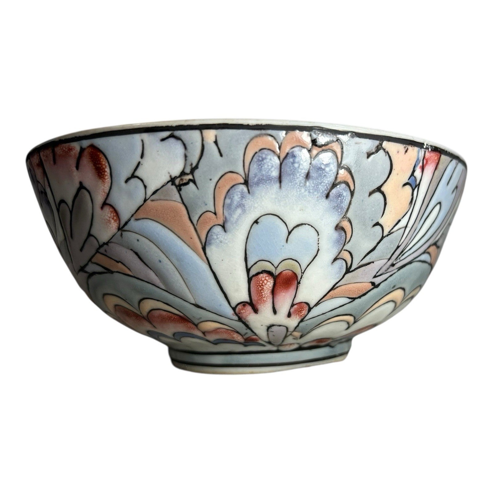 Antique Qing Dynasty Famille Rose Floral Bowl