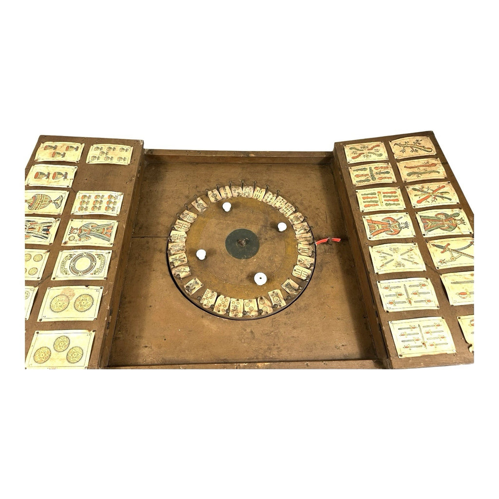 Antique Spinning Wheel Tarot Card Reading Set with Wood Case - Baraja