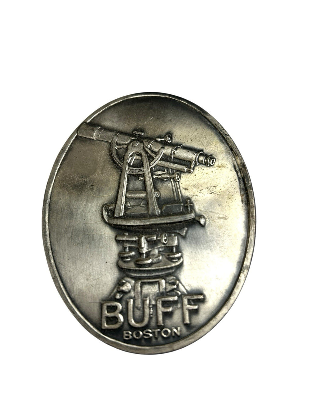 Antique Buff Boston Transit Telescope Emblem