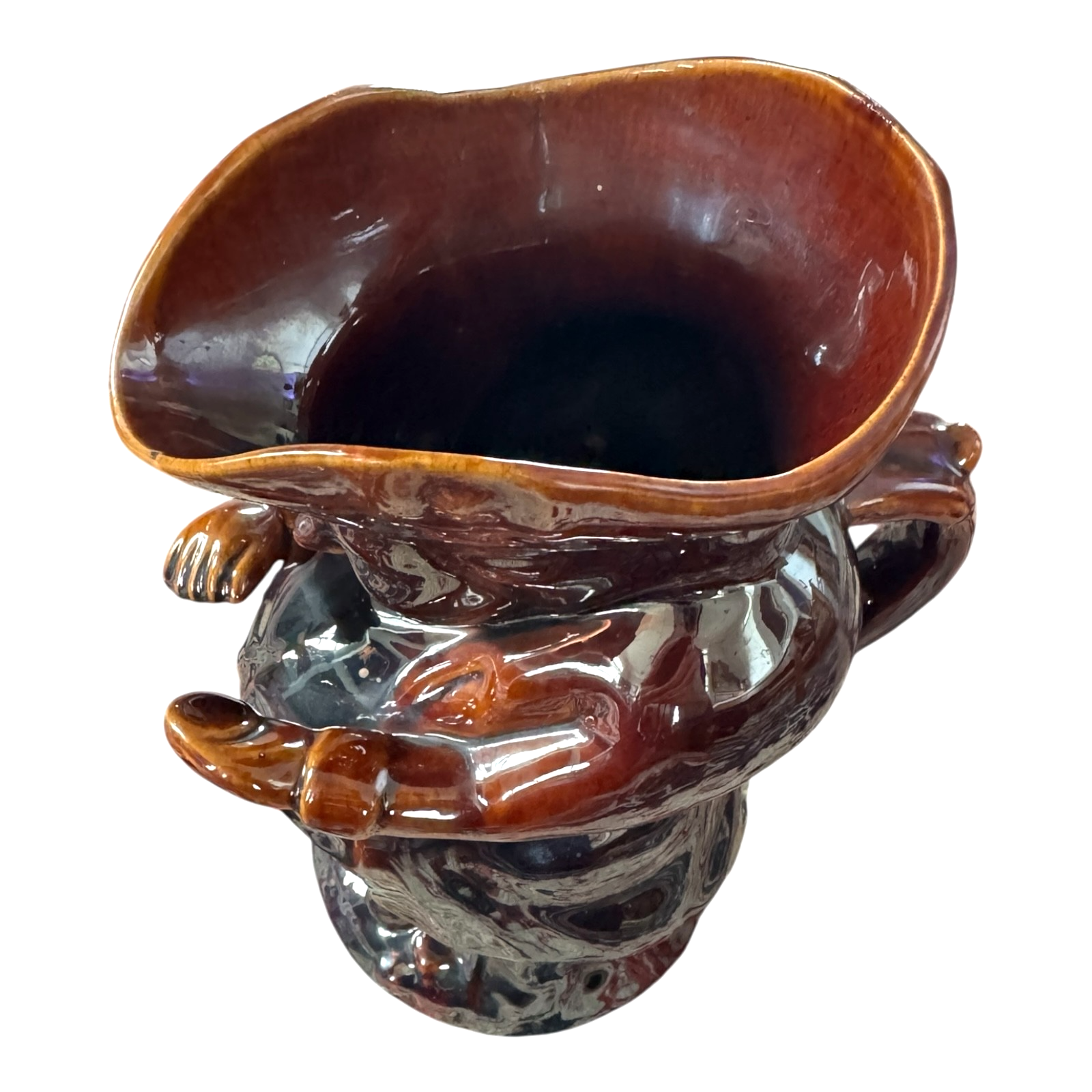 Antique Staffordshire Bennington Rockingham Toby Snuff Taker Jug Pitcher