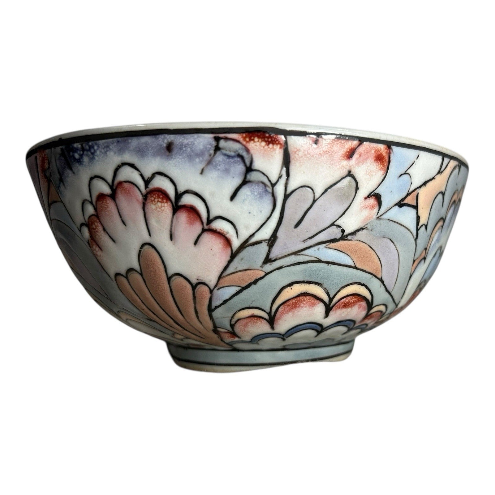 Antique Qing Dynasty Famille Rose Floral Bowl