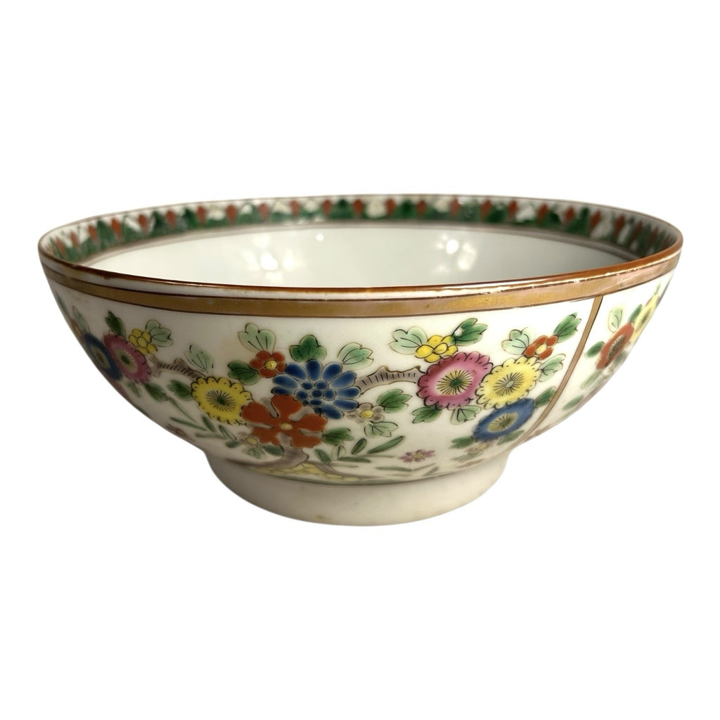 Antique Chinese Export Famille Rose Flower and Birds Bowl