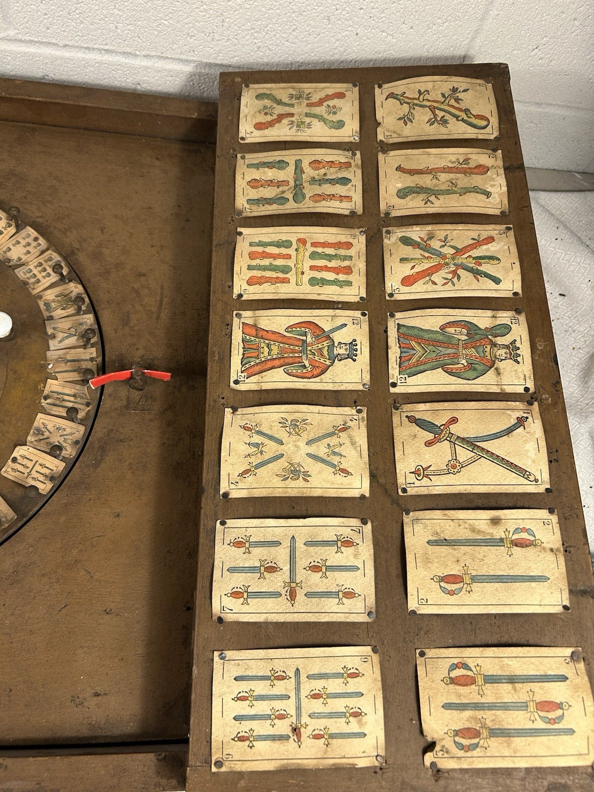 Antique Spinning Wheel Tarot Card Reading Set with Wood Case - Baraja