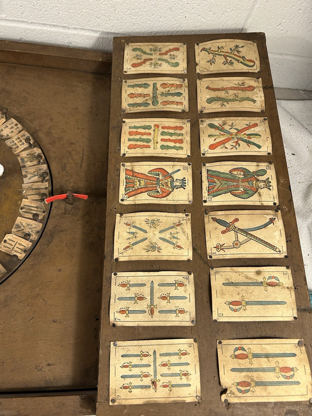 Antique Spinning Wheel Tarot Card Reading Set with Wood Case - Baraja