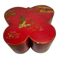 Antique Chinese Butterfly Shape Wedding Dowry Wood Box