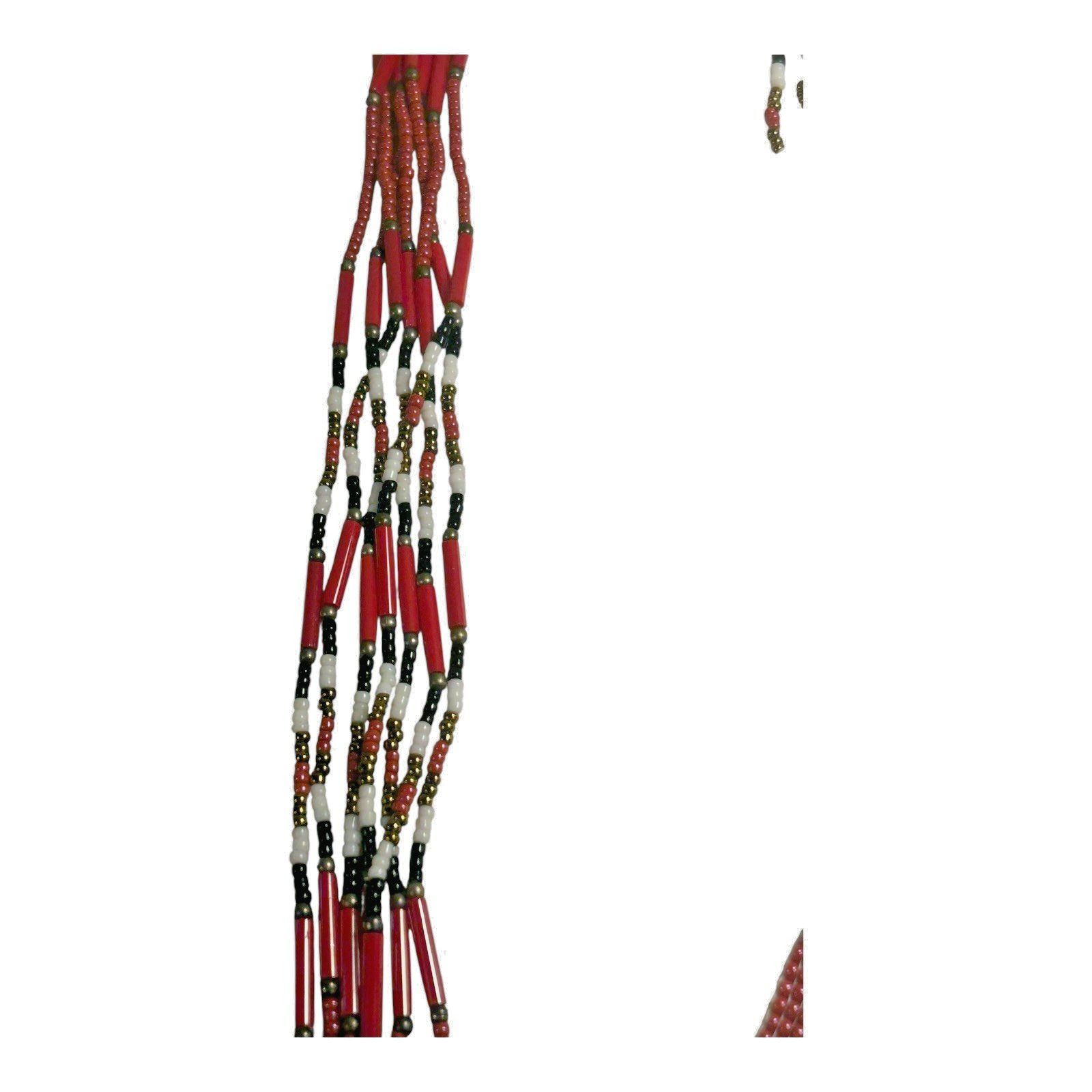 Vintage Native American Beaded Necklace - Geometric Navajo Rug Design