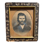 Antique Framed Folk Art Portrait of Wellington Conaway 1848