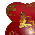 Antique Chinese Butterfly Shape Wedding Dowry Wood Box