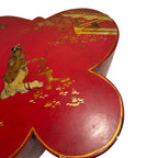 Antique Chinese Butterfly Shape Wedding Dowry Wood Box