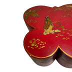 Antique Chinese Butterfly Shape Wedding Dowry Wood Box