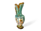 Antique Staffordshire Alhambrian Pottery Majolica Floral Pitcher