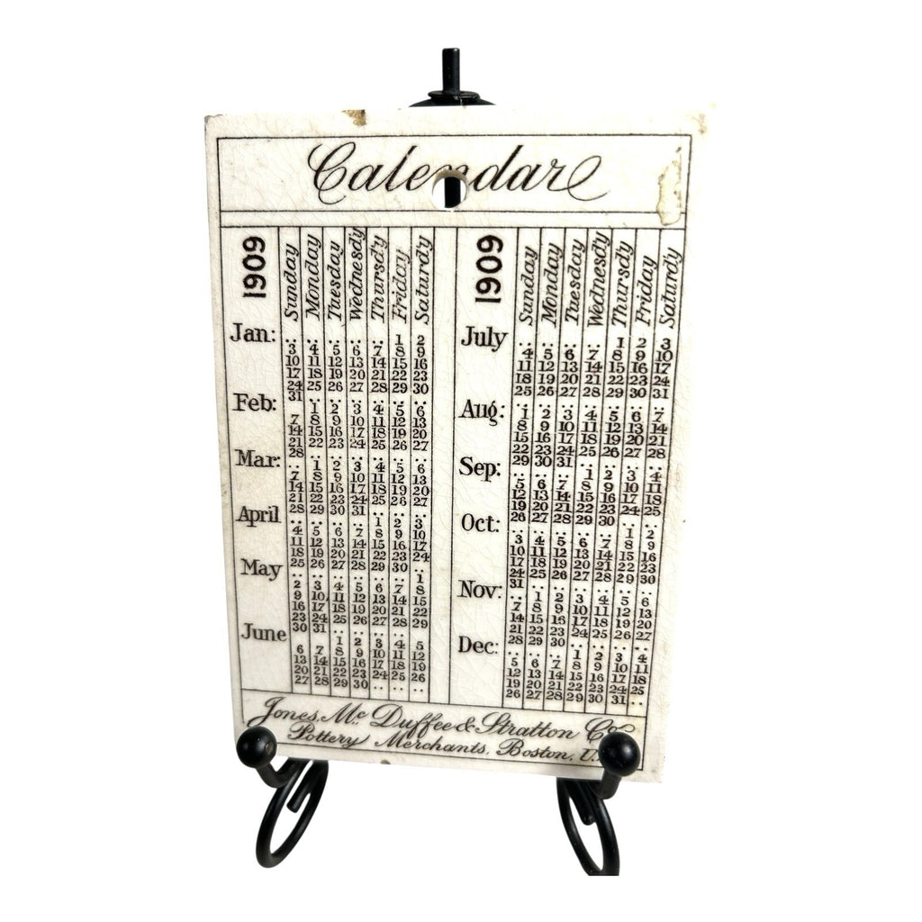 Antique Wedgwood 1909 Calendar Advertising Tile The New Museum of Fine Arts