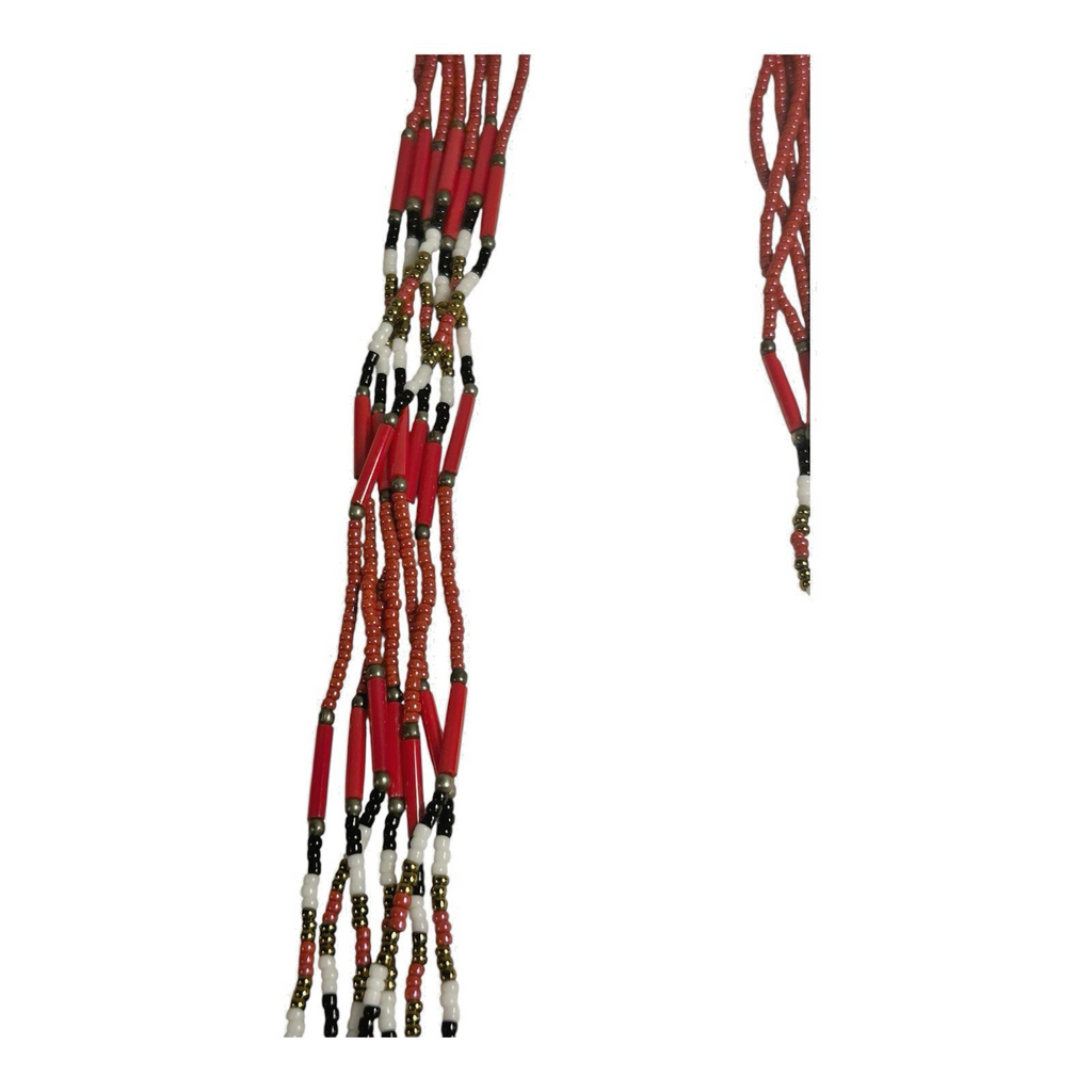 Vintage Native American Beaded Necklace - Geometric Navajo Rug Design