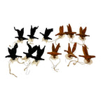 Vintage Japan Chenille Halloween Black Cat & Pumpkin Ornaments (Set of 12)