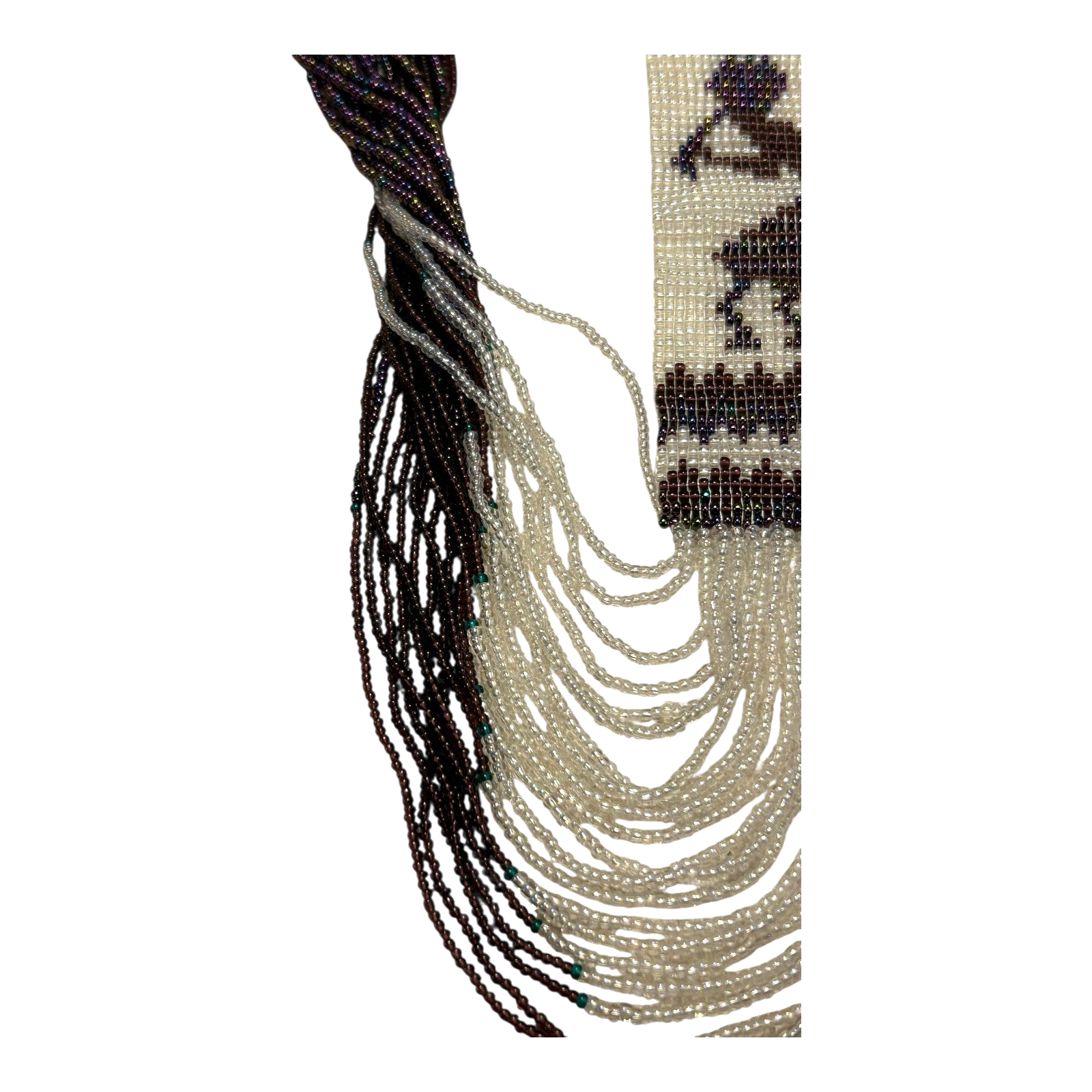 Vintage Southwestern Native American Beaded Necklace - Dancer Pattern