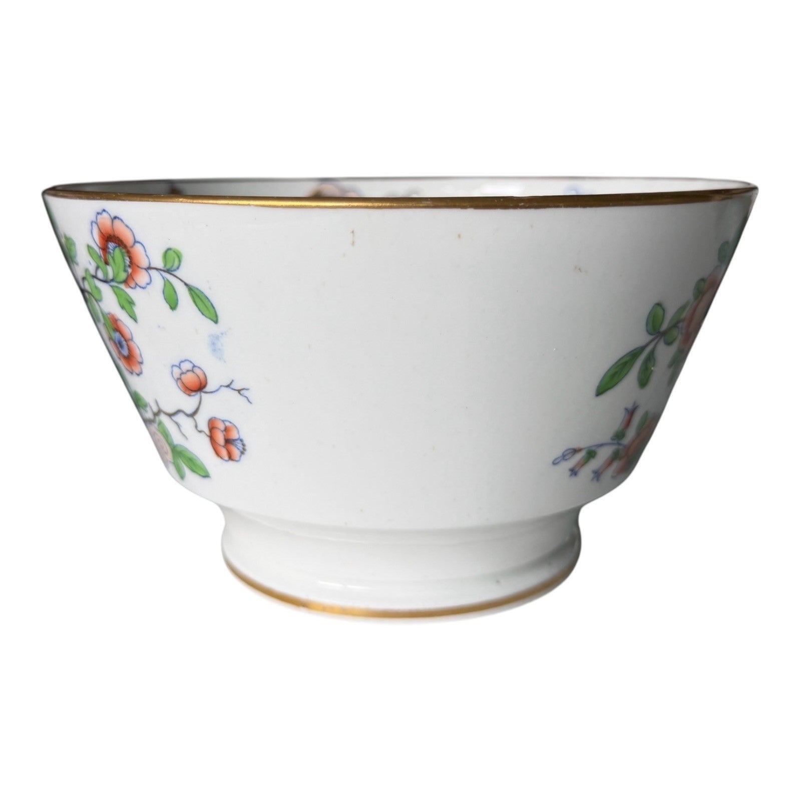 Antique 1800s English Ironstone Bowl - Imari Jardiniere Pattern & Cobalt Blue