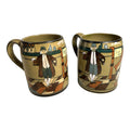 Antique Buffalo Pottery Set of Two Mugs Beer Stein Ye Lion Inn
