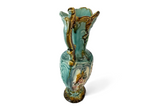 Antique Staffordshire Alhambrian Pottery Majolica Floral Pitcher