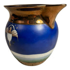Antique Historical Copper Lustre Pitcher with American Eagle Shield and Ship