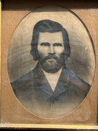 Antique Framed Folk Art Portrait of Wellington Conaway 1848