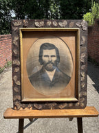 Antique Framed Folk Art Portrait of Wellington Conaway 1848