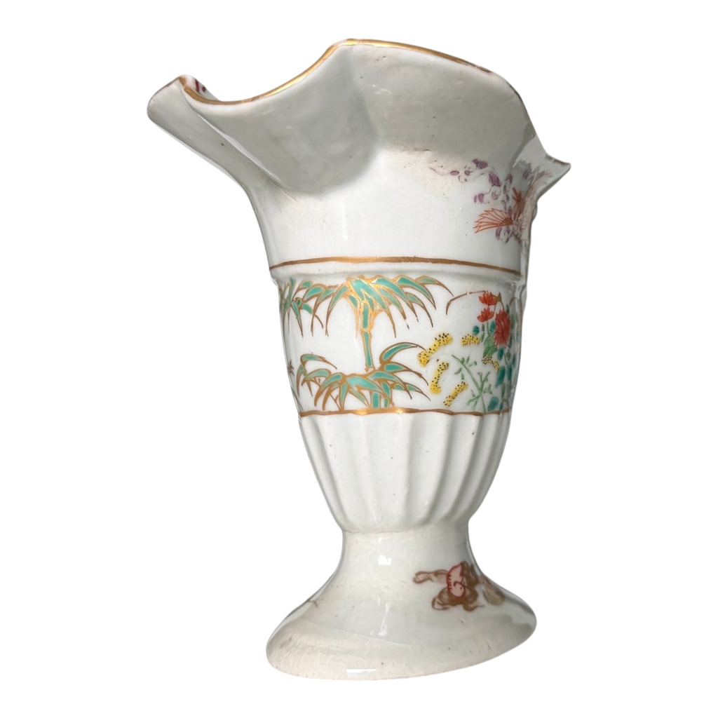 Antique Chinese Export Qianlong Helmet Pitcher - Hand Painted Crane & Bamboo
