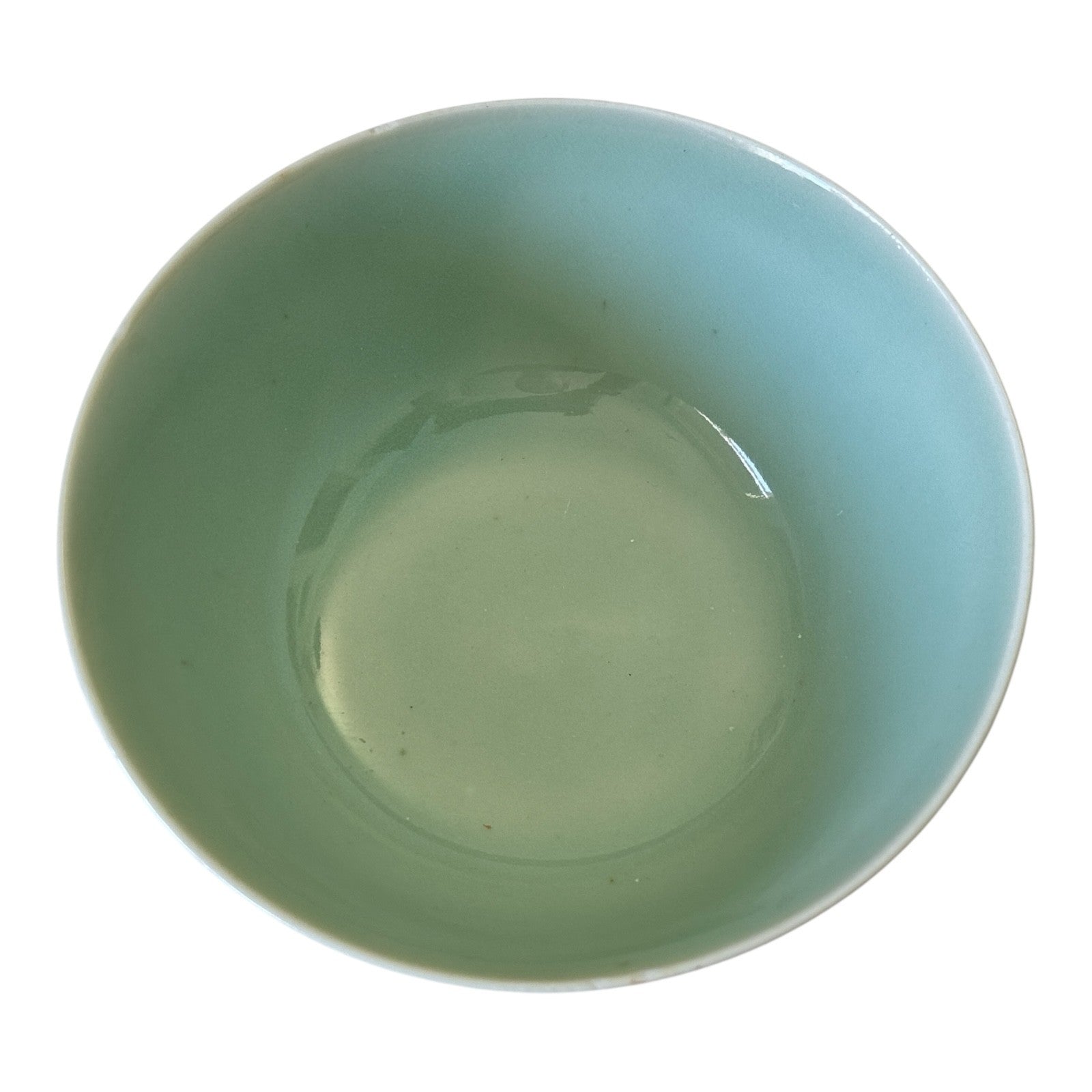 Vintage Celadon Porcelain Bowl, Koi Fish & Lotus Design - Martha Stewart Owned