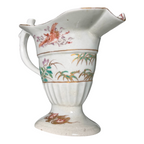 Antique Chinese Export Qianlong Helmet Pitcher - Hand Painted Crane & Bamboo