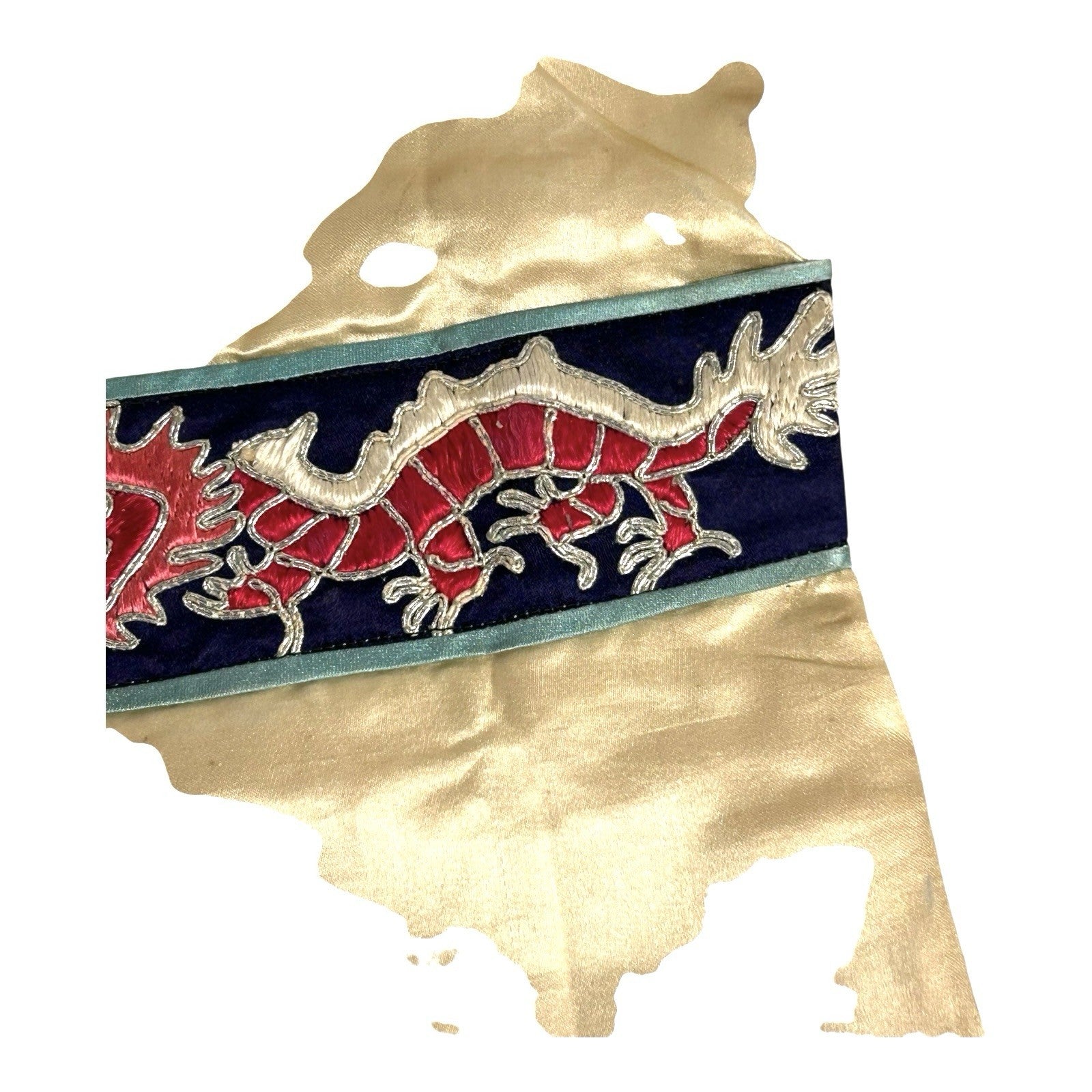 Antique Chinese Hand Embroidered Qing Dynasty Silk Dragon Themed Child's Robe