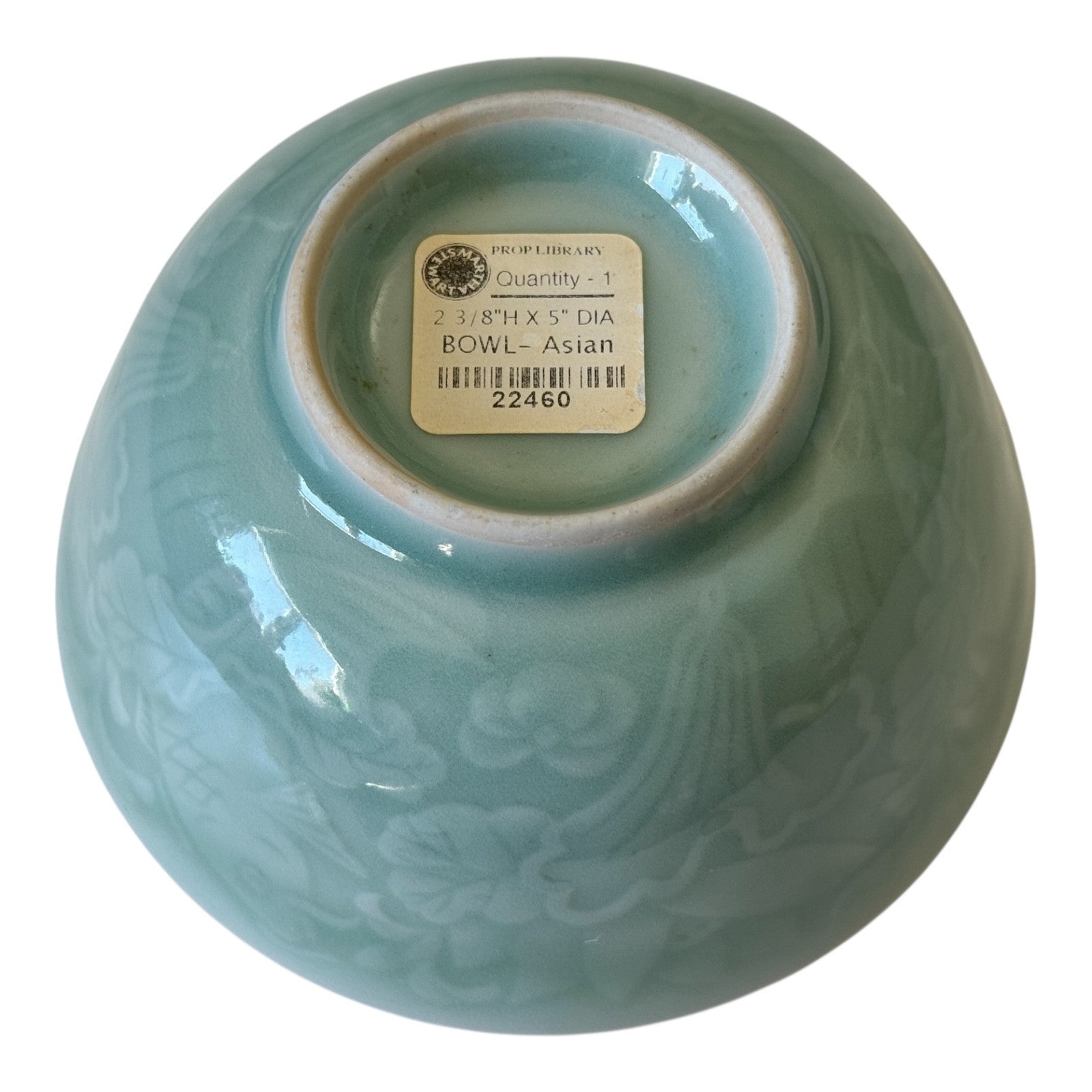 Vintage Celadon Porcelain Bowl, Koi Fish & Lotus Design - Martha Stewart Owned