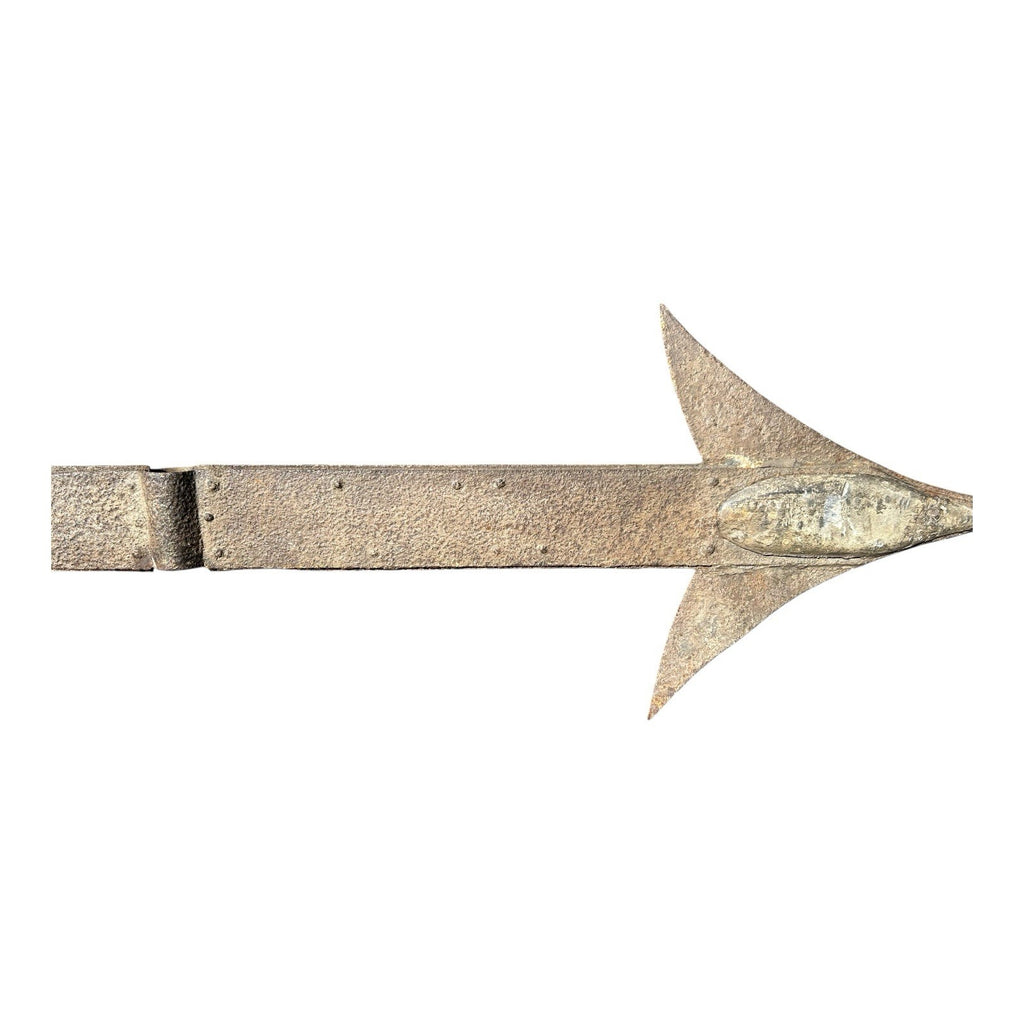 Antique Folk Art Wrought Iron Arrow Directional Trade Sign