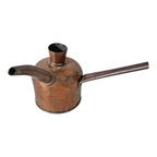 Antique Hand-Hammered Copper Oil Can with Side Handle & Long Spout