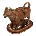 Antique Staffordshire Cow Creamer Brown Glaze Figural Creamer