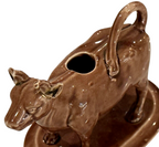 Antique Staffordshire Cow Creamer Brown Glaze Figural Creamer