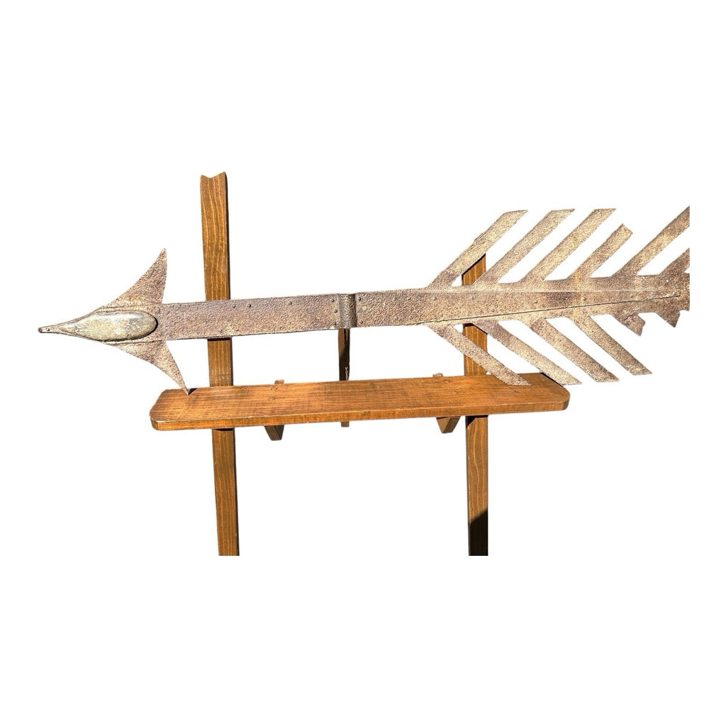 Antique Folk Art Wrought Iron Arrow Directional Trade Sign